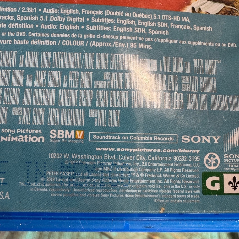 Peter Rabbit (Bilingual) Blu Ray & DVD - Picture 5 of 6